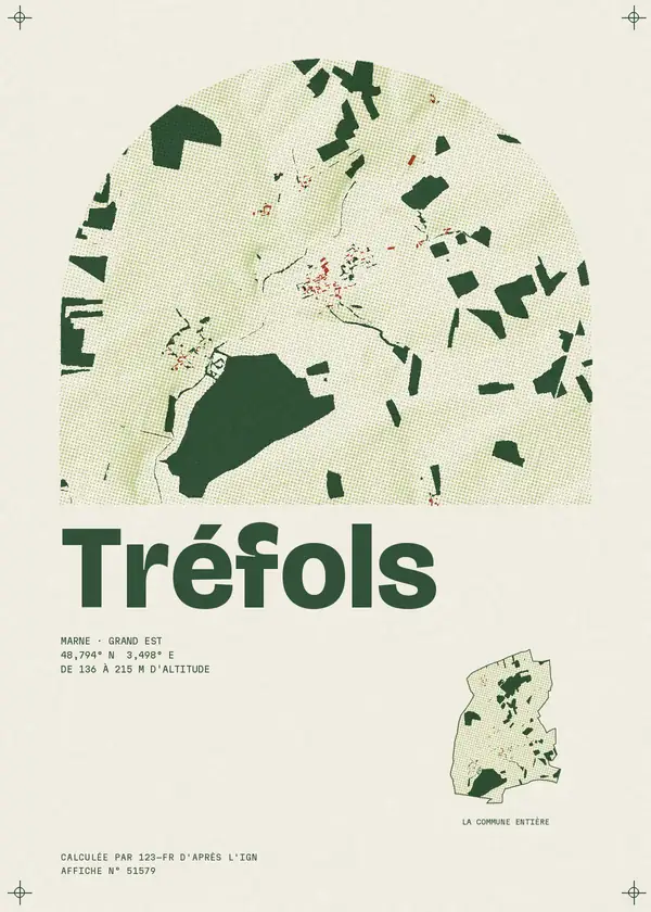 Affiche de Tréfols, calculée par 123-fr d'après l'IGN