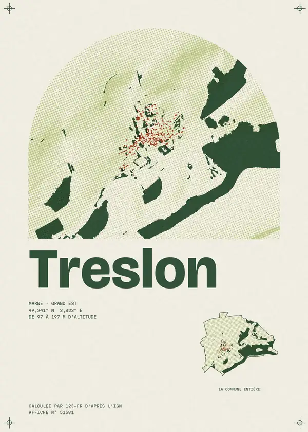 Affiche de Treslon, calculée par 123-fr d'après l'IGN