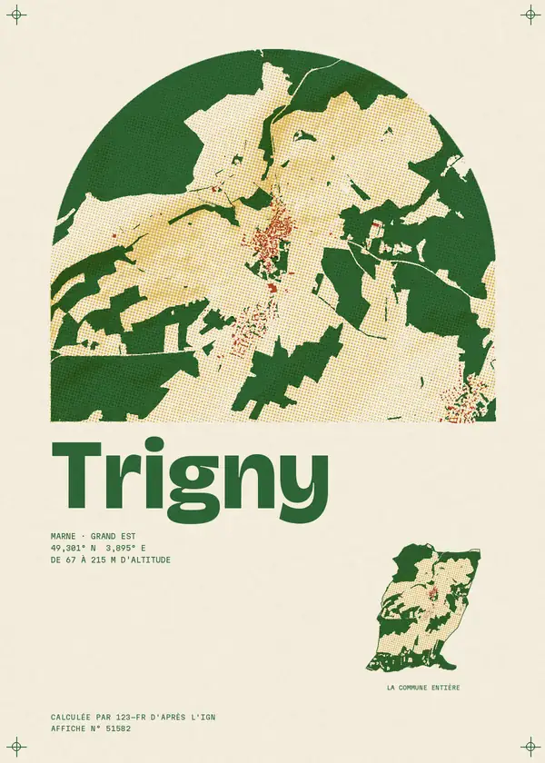 Affiche de Trigny, calculée par 123-fr d'après l'IGN