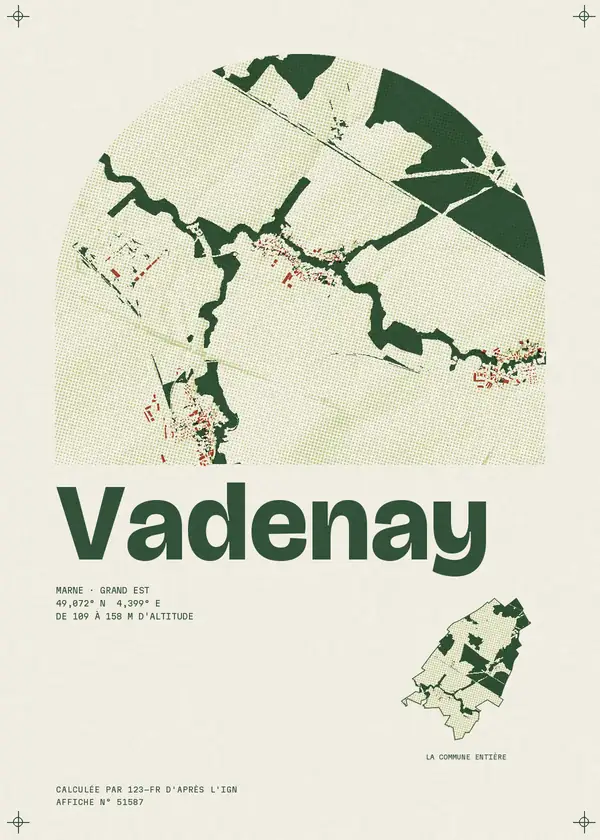 Affiche de Vadenay, calculée par 123-fr d'après l'IGN
