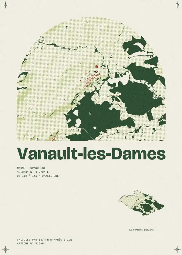 Affiche de Vanault-les-Dames, calculée par 123-fr d'après l'IGN