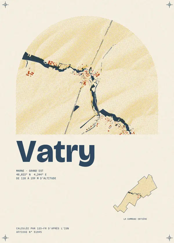 Affiche de Vatry, calculée par 123-fr d'après l'IGN