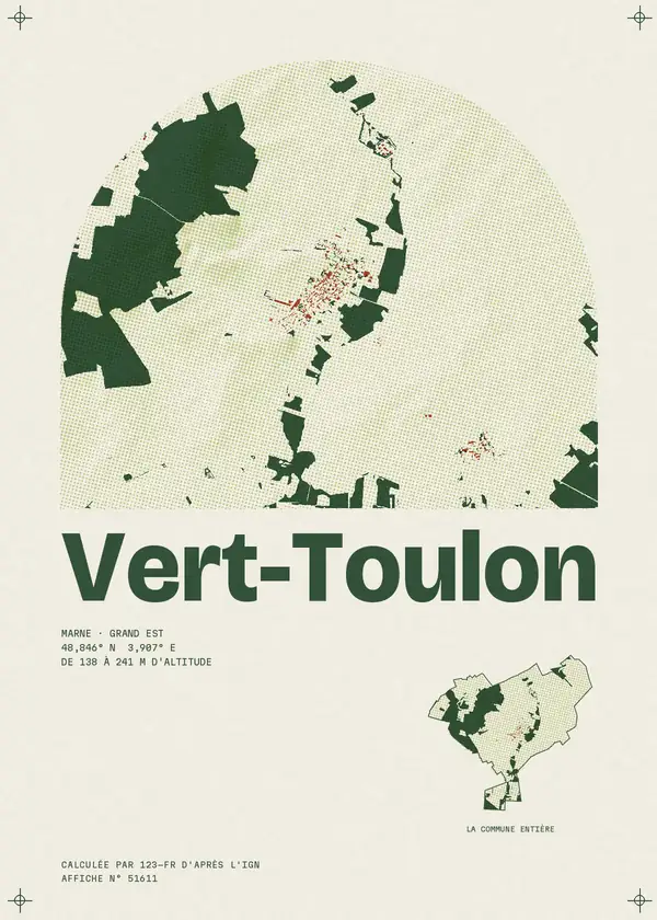 Affiche de Vert-Toulon, calculée par 123-fr d'après l'IGN