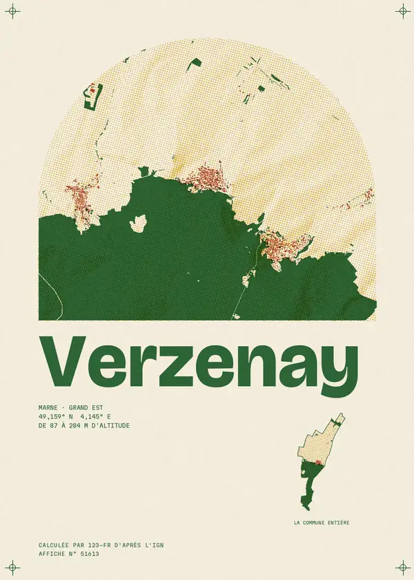 Affiche de Verzenay, calculée par 123-fr d'après l'IGN
