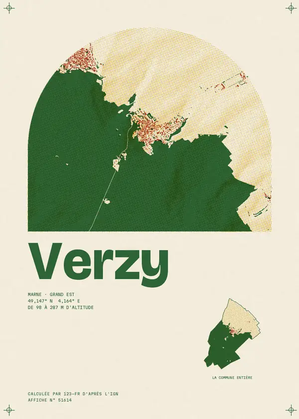 Affiche de Verzy, calculée par 123-fr d'après l'IGN