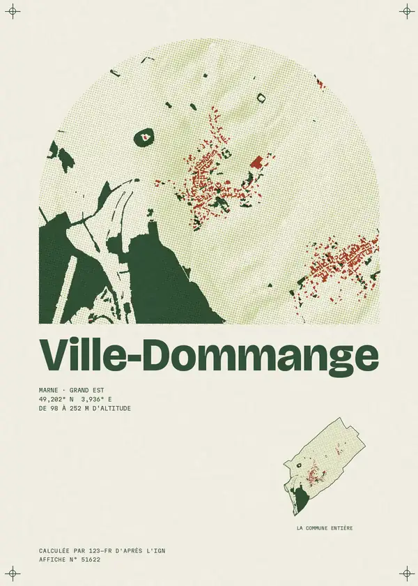 Affiche de Ville-Dommange, calculée par 123-fr d'après l'IGN