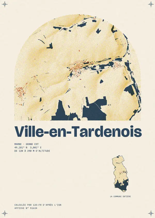 Affiche de Ville-en-Tardenois, calculée par 123-fr d'après l'IGN