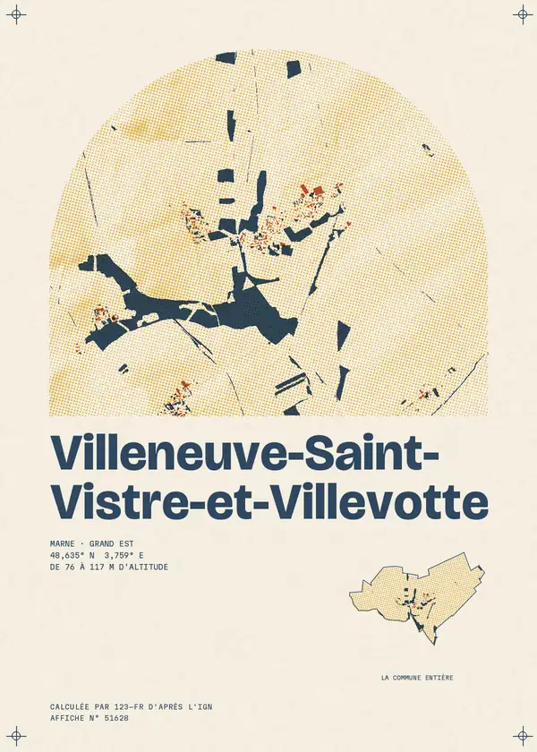Affiche de Villeneuve-Saint-Vistre-et-Villevotte, calculée par 123-fr d'après l'IGN
