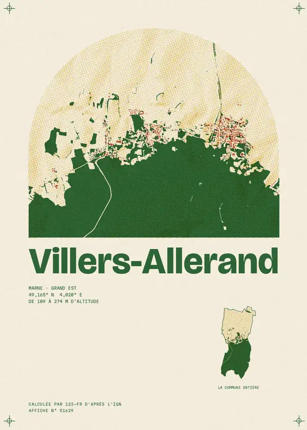 Affiche de Villers-Allerand, calculée par 123-fr d'après l'IGN