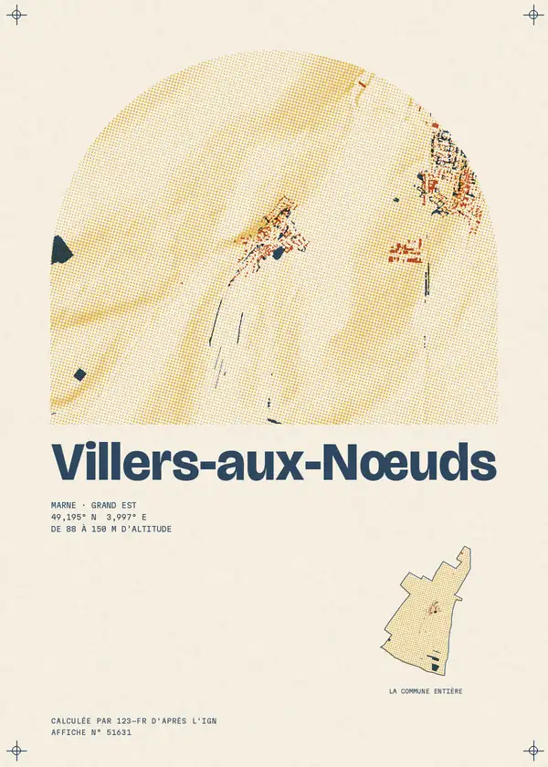 Affiche de Villers-aux-Nœuds, calculée par 123-fr d'après l'IGN