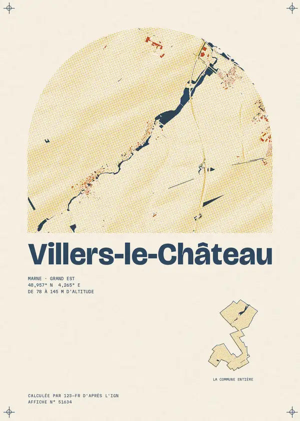 Affiche de Villers-le-Château, calculée par 123-fr d'après l'IGN