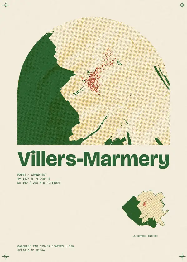 Affiche de Villers-Marmery, calculée par 123-fr d'après l'IGN