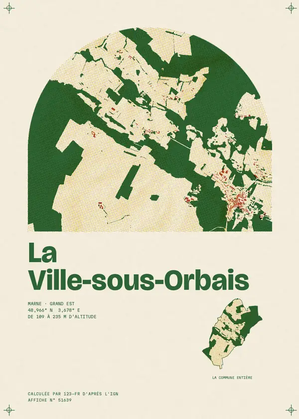 Affiche de La Ville-sous-Orbais, calculée par 123-fr d'après l'IGN