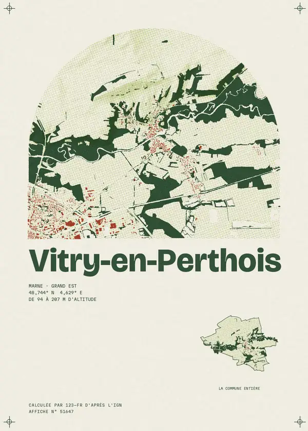 Affiche de Vitry-en-Perthois, calculée par 123-fr d'après l'IGN