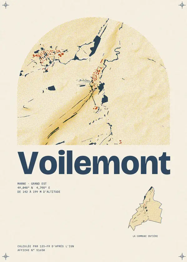 Affiche de Voilemont, calculée par 123-fr d'après l'IGN