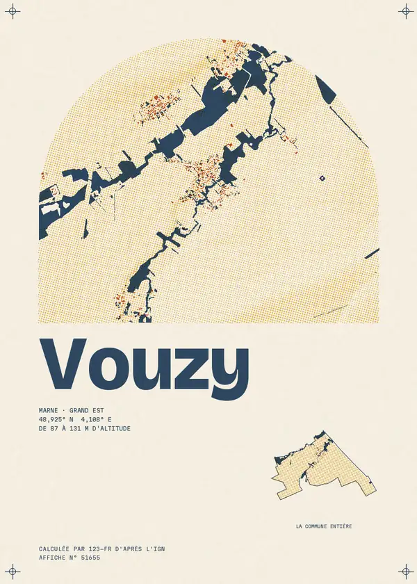 Affiche de Vouzy, calculée par 123-fr d'après l'IGN