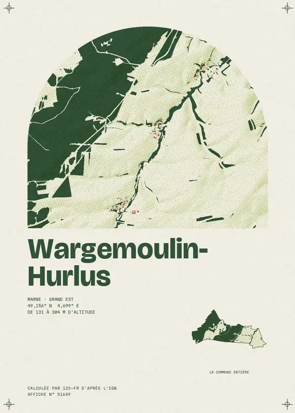 Affiche de Wargemoulin-Hurlus, calculée par 123-fr d'après l'IGN