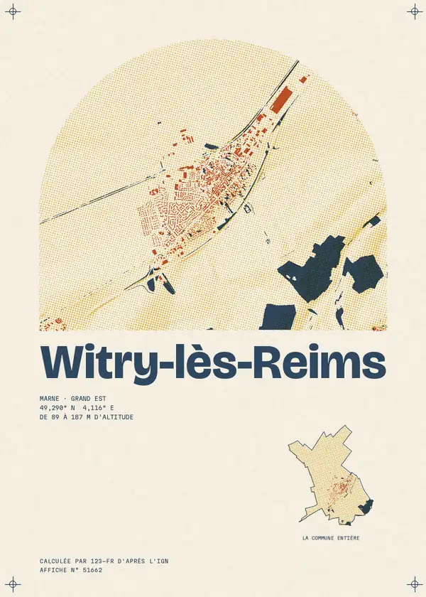Affiche de Witry-lès-Reims, calculée par 123-fr d'après l'IGN