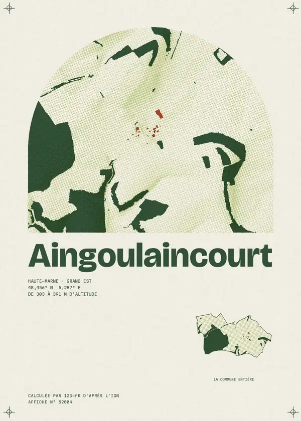 Affiche de Aingoulaincourt, calculée par 123-fr d'après l'IGN