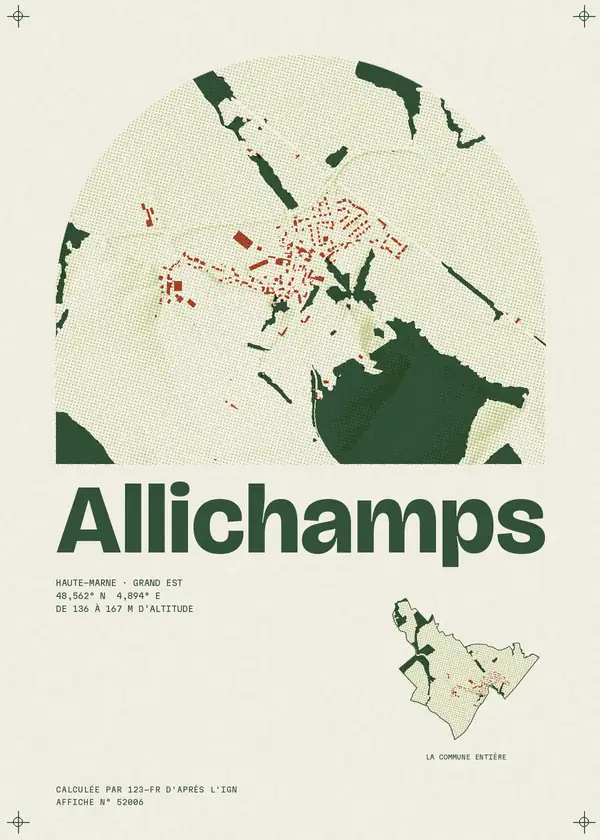 Affiche de Allichamps, calculée par 123-fr d'après l'IGN