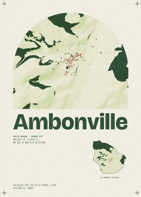 Affiche de Ambonville, calculée par 123-fr d'après l'IGN