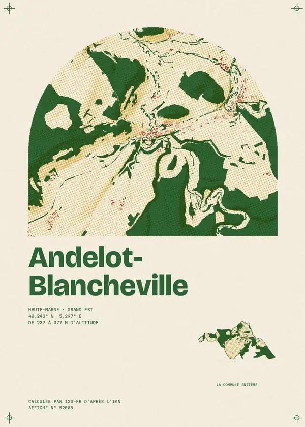 Affiche de Andelot-Blancheville, calculée par 123-fr d'après l'IGN