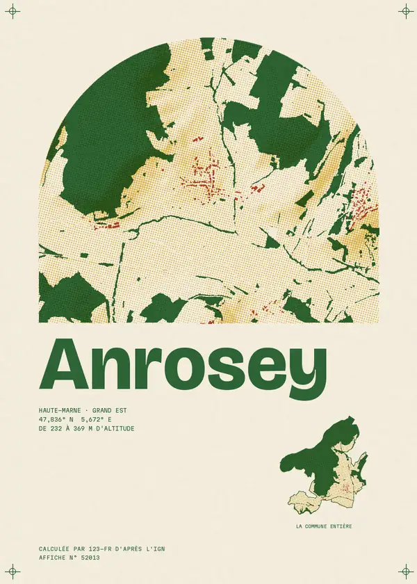 Affiche de Anrosey, calculée par 123-fr d'après l'IGN