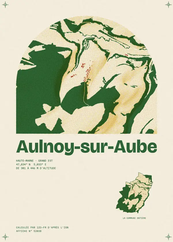Affiche de Aulnoy-sur-Aube, calculée par 123-fr d'après l'IGN