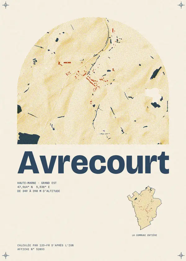 Affiche de Avrecourt, calculée par 123-fr d'après l'IGN