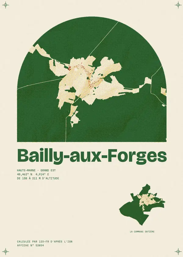 Affiche de Bailly-aux-Forges, calculée par 123-fr d'après l'IGN