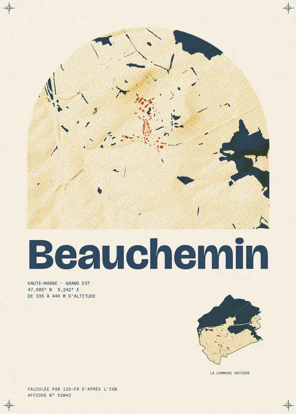 Affiche de Beauchemin, calculée par 123-fr d'après l'IGN