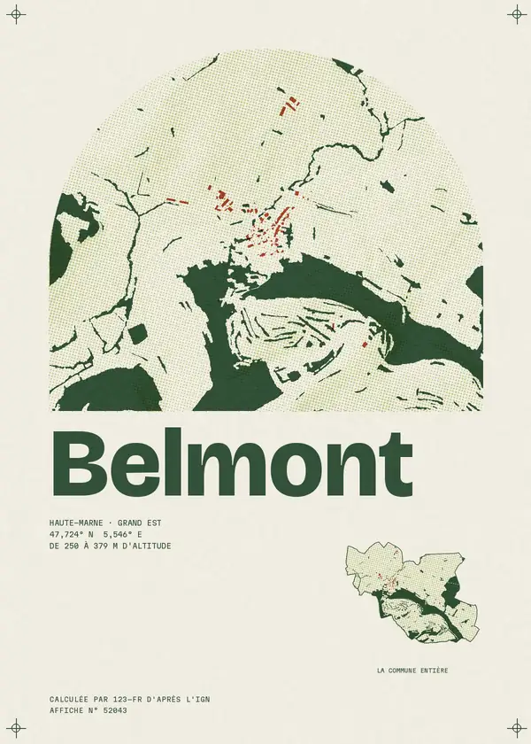 Affiche de Belmont, calculée par 123-fr d'après l'IGN