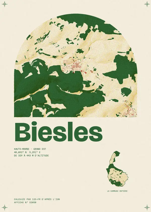 Affiche de Biesles, calculée par 123-fr d'après l'IGN