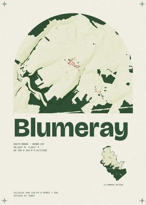 Affiche de Blumeray, calculée par 123-fr d'après l'IGN