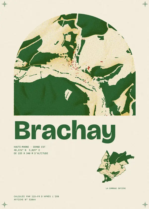 Affiche de Brachay, calculée par 123-fr d'après l'IGN