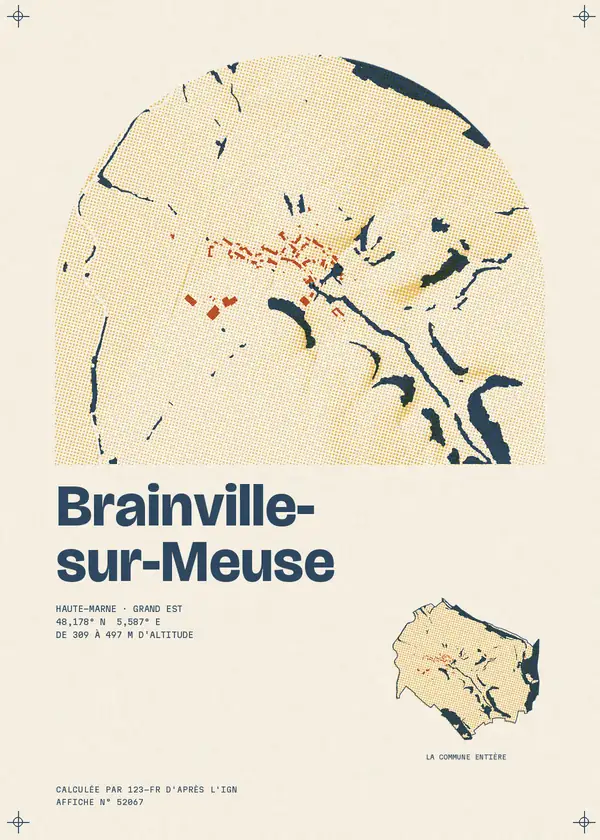 Affiche de Brainville-sur-Meuse, calculée par 123-fr d'après l'IGN