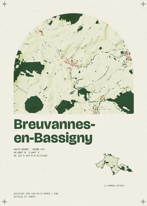 Affiche de Breuvannes-en-Bassigny, calculée par 123-fr d'après l'IGN