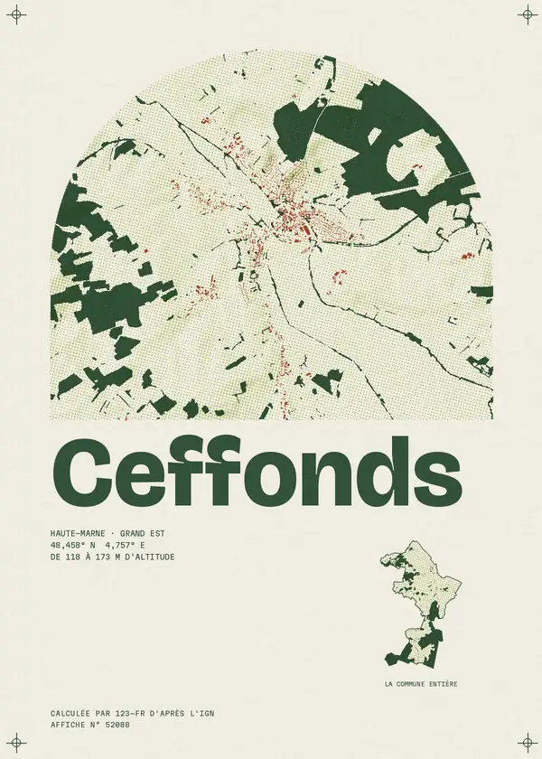 Affiche de Ceffonds, calculée par 123-fr d'après l'IGN