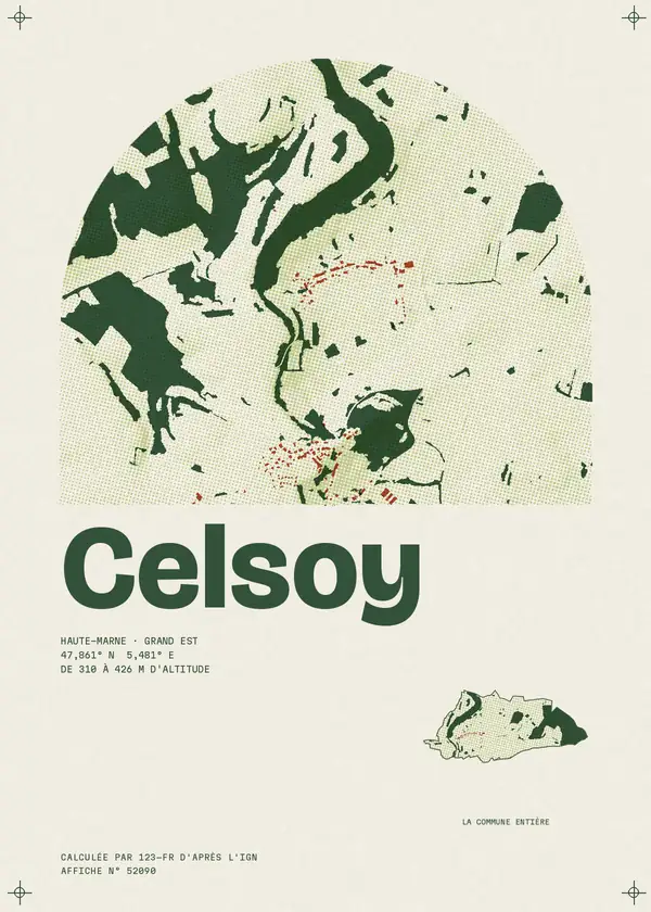 Affiche de Celsoy, calculée par 123-fr d'après l'IGN