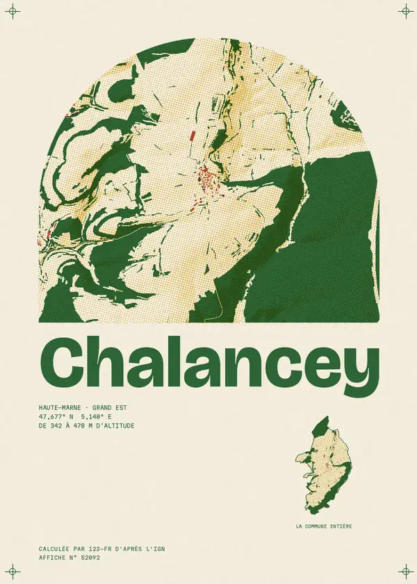 Affiche de Chalancey, calculée par 123-fr d'après l'IGN