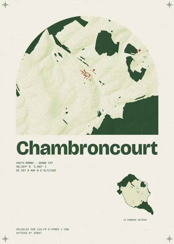 Affiche de Chambroncourt, calculée par 123-fr d'après l'IGN