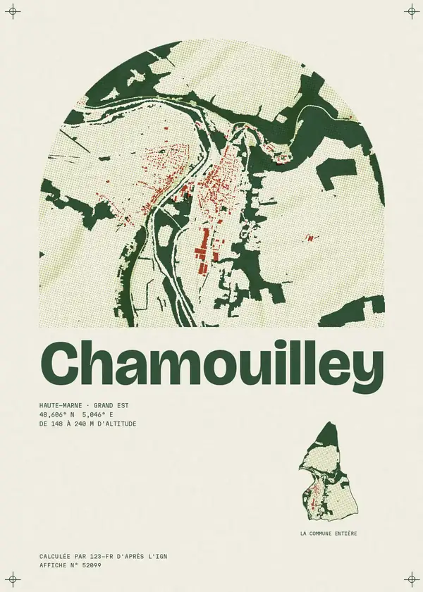 Affiche de Chamouilley, calculée par 123-fr d'après l'IGN