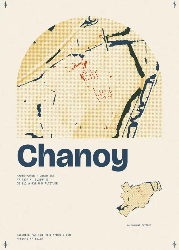 Affiche de Chanoy, calculée par 123-fr d'après l'IGN