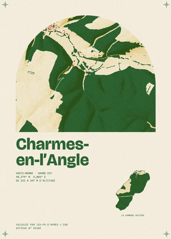 Affiche de Charmes-en-l'Angle, calculée par 123-fr d'après l'IGN