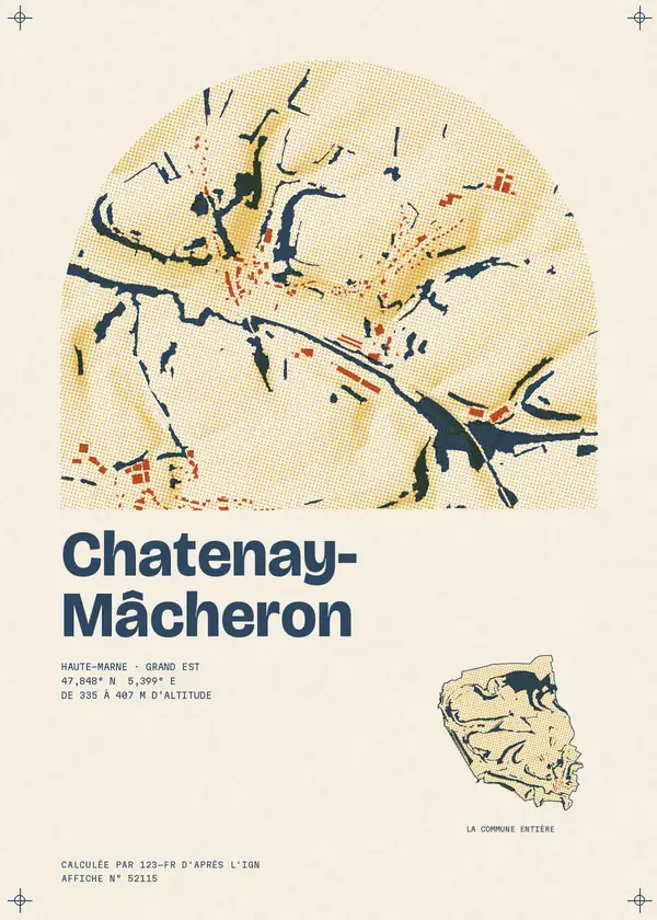 Affiche de Chatenay-Mâcheron, calculée par 123-fr d'après l'IGN