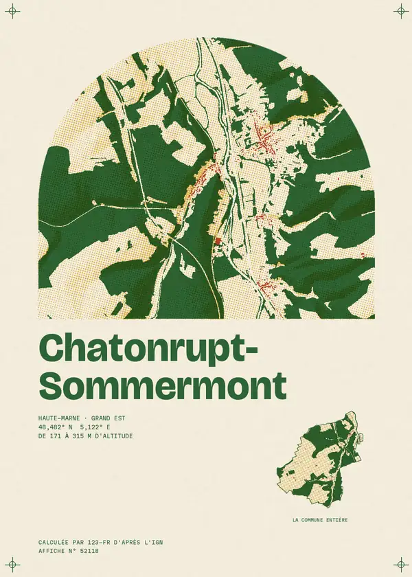 Affiche de Chatonrupt-Sommermont, calculée par 123-fr d'après l'IGN