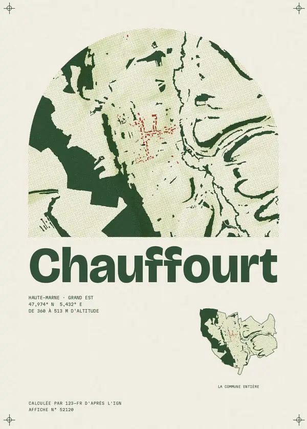 Affiche de Chauffourt, calculée par 123-fr d'après l'IGN