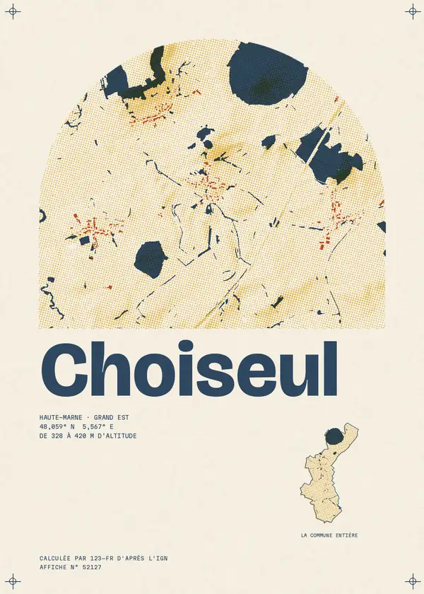 Affiche de Choiseul, calculée par 123-fr d'après l'IGN