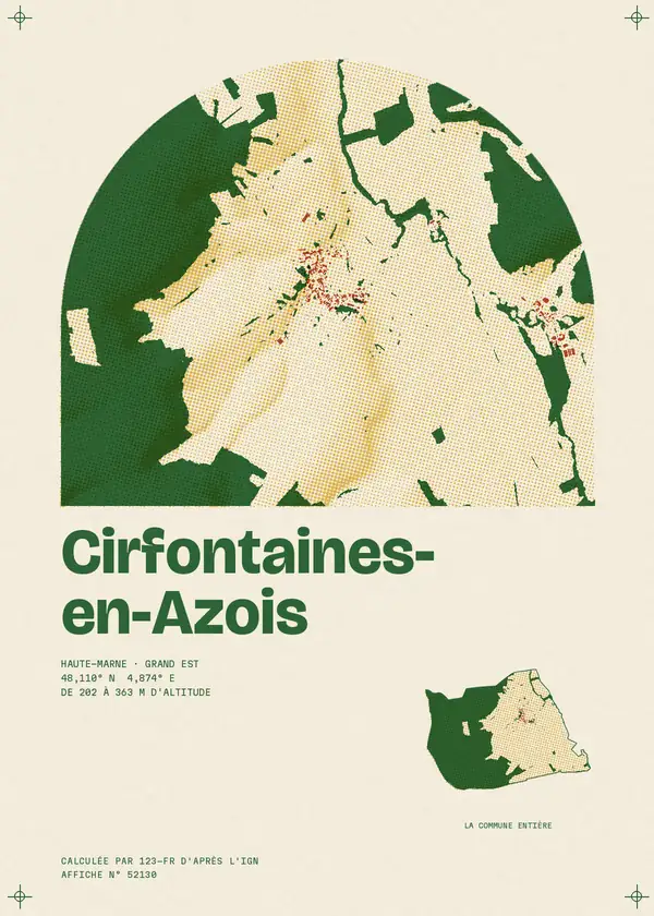 Affiche de Cirfontaines-en-Azois, calculée par 123-fr d'après l'IGN