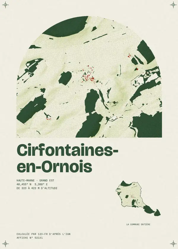 Affiche de Cirfontaines-en-Ornois, calculée par 123-fr d'après l'IGN